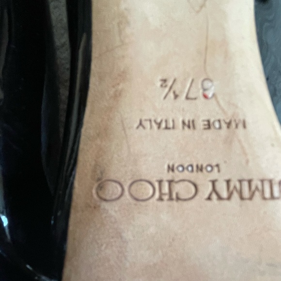 JIMMY CHOO Luna Peep Toe Patent Platform Pump - Picture 12 of 12